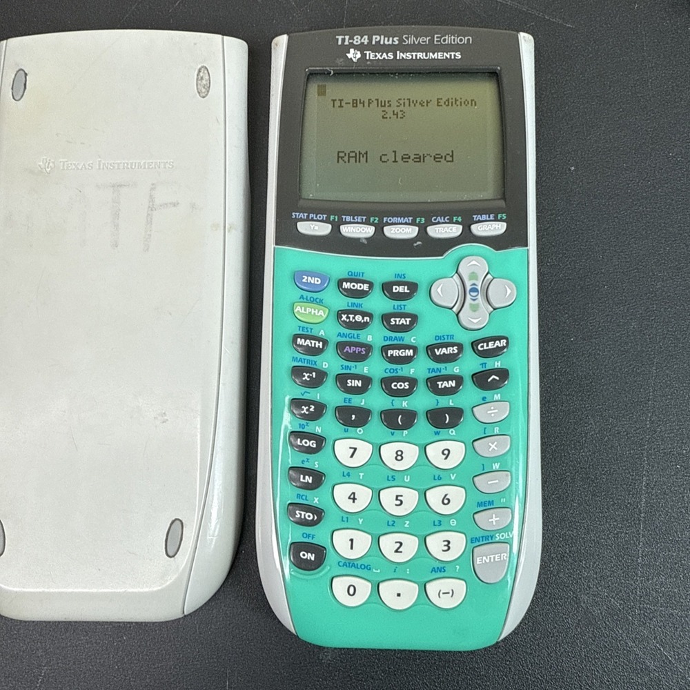 Texas Instruments TI-84 Plus Silver Edition Calculator Teal Color Graphing